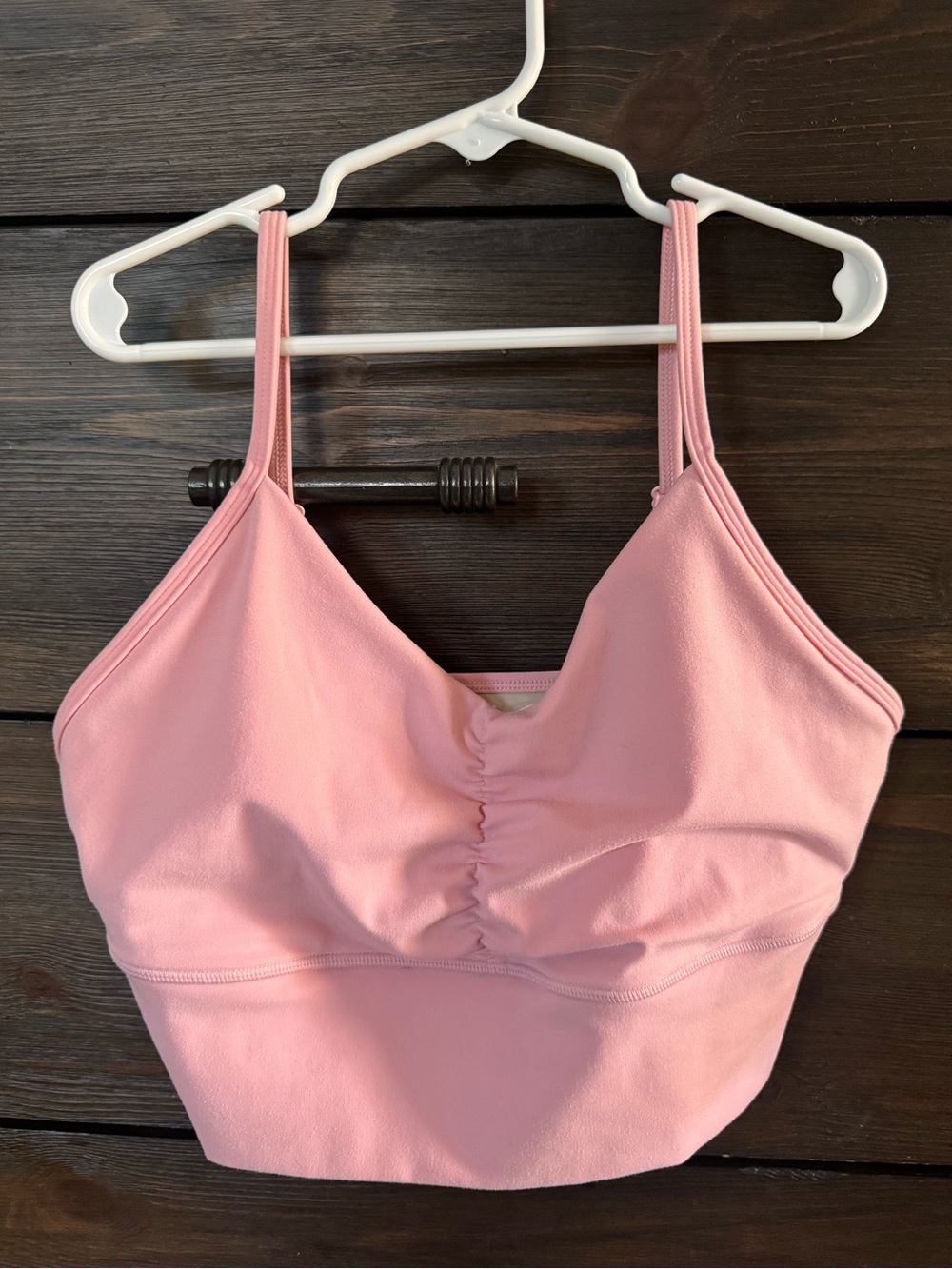 Til You Collapse Light Pink Ruched Bralette Crop Top